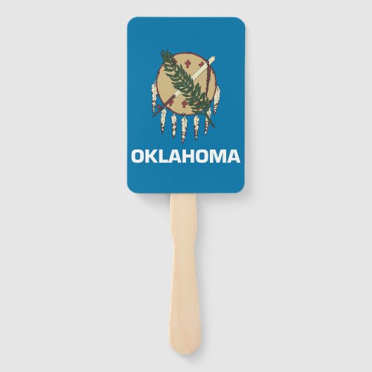 米国オクラホマ州オクラホマ州の旗を持つハンドファンのセット ハンドファン (裏面)