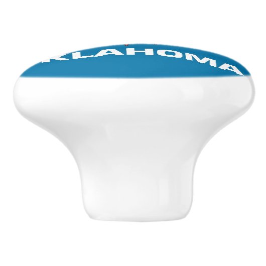 米国オクラホマ州旗とセラミックノブの引っ張り セラミックノブ (側面)