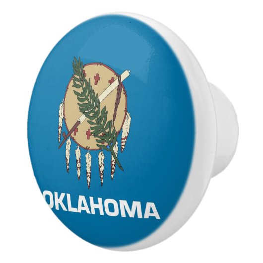 米国オクラホマ州旗とセラミックノブの引っ張り セラミックノブ (右)