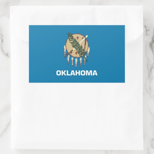 米国オクラホマ州旗の付いた長方形シール 長方形シール (バッグ)