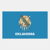 米国オクラホマ州旗の付いた長方形シール 長方形シール (正面)