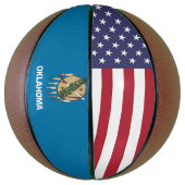 米国オクラホマ州旗を持つフルサイズバスケットボール バスケットボール (縦)