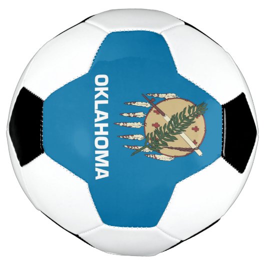 米国オクラホマ州旗を持つ愛国的なサッカーボール サッカーボール (回転)