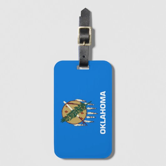 米国オクラホマ州旗 ラゲッジタグ (正面縦)