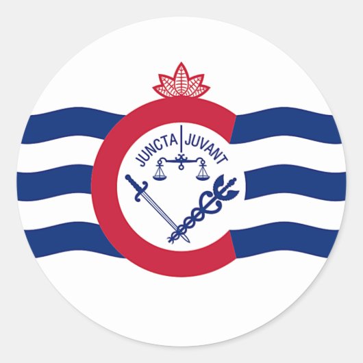 米国オハイオ州シンシナティ州旗のシール ラウンドシール (正面)