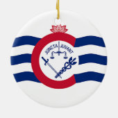 米国オハイオ州シンシナティ州旗を持つオーナメント セラミックオーナメント (裏面)