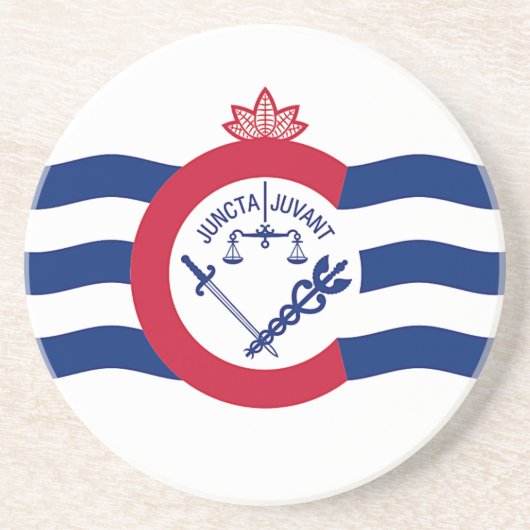 米国オハイオ州シンシナティ州旗を持つコースター コースター (正面)