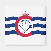 米国オハイオ州シンシナティ州旗を持つ磁石 マグネット (正面)