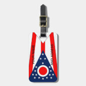 米国オハイオ州旗の荷物タグ ラゲッジタグ (正面縦)