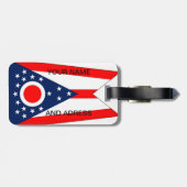 米国オハイオ州旗の荷物タグ ラゲッジタグ (裏面横)