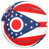 米国オハイオ州旗を持つ愛国的ソフトボール ソフトボール (正面左)