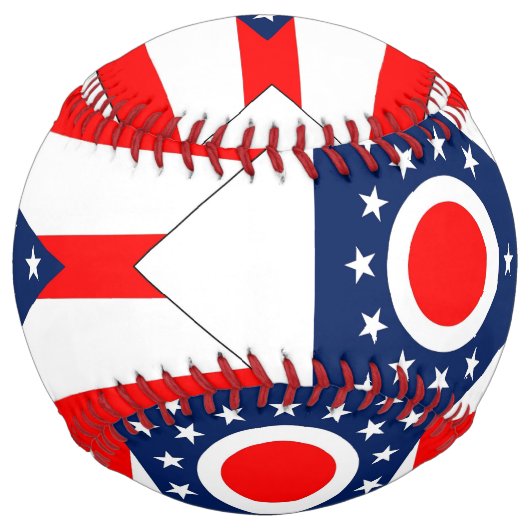 米国オハイオ州旗を持つ愛国的ソフトボール ソフトボール (裏面)