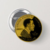 米国オバマの硬貨ボタン 缶バッジ (正面&裏面)