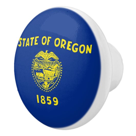 米国オレゴン州オレゴン州州の旗でセラミックノブの引っ張り セラミックノブ (右)