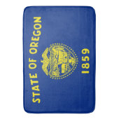 米国オレゴン州オレゴン州州州旗を持つ大浴場 バスマット (正面縦)