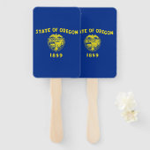 米国オレゴン州オレゴン州州旗を持つハンドファンのセット ハンドファン (正面&裏面)