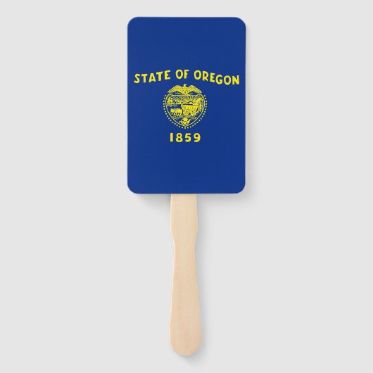 米国オレゴン州オレゴン州州旗を持つハンドファンのセット ハンドファン (裏面)