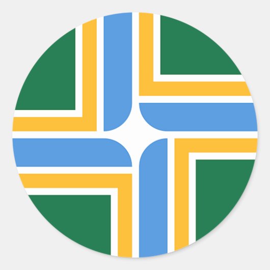 米国オレゴン州ポートランド州州旗のシール ラウンドシール (正面)