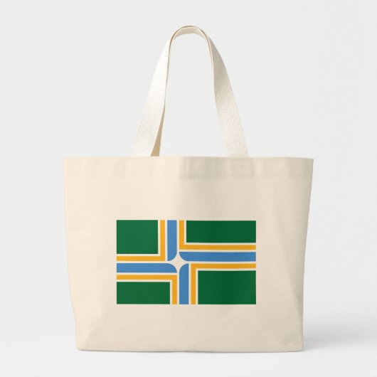 米国オレゴン州ポートランド州旗とバッグ ラージトートバッグ (正面)