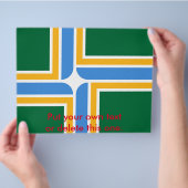 米国オレゴン州ポートランド州旗を持つチラシ チラシ (手)