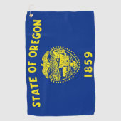 米国オレゴン州旗を持つゴルフタオル ゴルフタオル (正面)