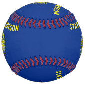 米国オレゴン州旗を持つ愛国的なソフトボール ソフトボール (裏面)