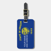 米国オレゴン州旗を持つ荷物タグ ラゲッジタグ (正面縦)