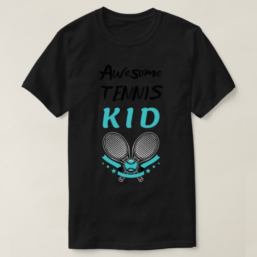 米国オープンテニスのキッドラケットとボール Tシャツ (デザイン正面)