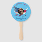 米国カスタマイズ国旗の地図アメリカ市民2写真 ハンドファン (正面)