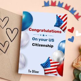 米国カスタマイズ国籍に対するおめでとう カード