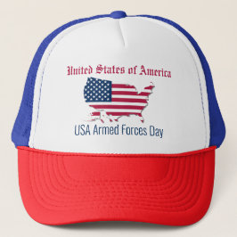 米国カスタマイズ地図国旗の軍隊の日 キャップ