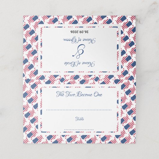 米国カスタマイズ結婚お祝い プレイスカード (外部開封)