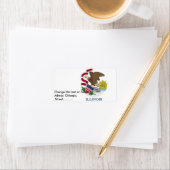 米国カスタムイリノイ州旗のあるラベル ラベル (インサイチュ)