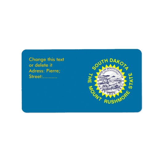 米国カスタムサウスダコタ州旗のあるラベル ラベル (正面)