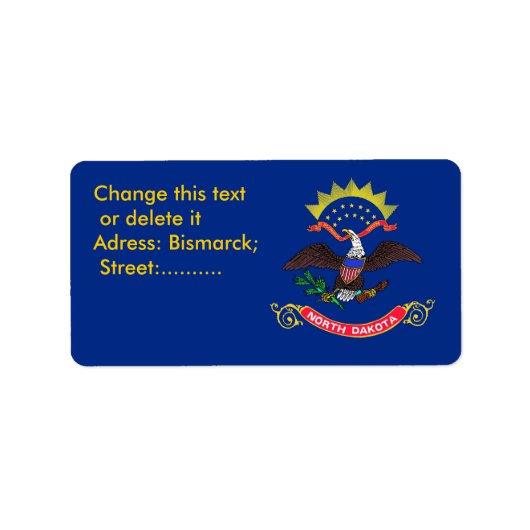 米国カスタムノースダコタ州旗のあるラベル ラベル (正面)