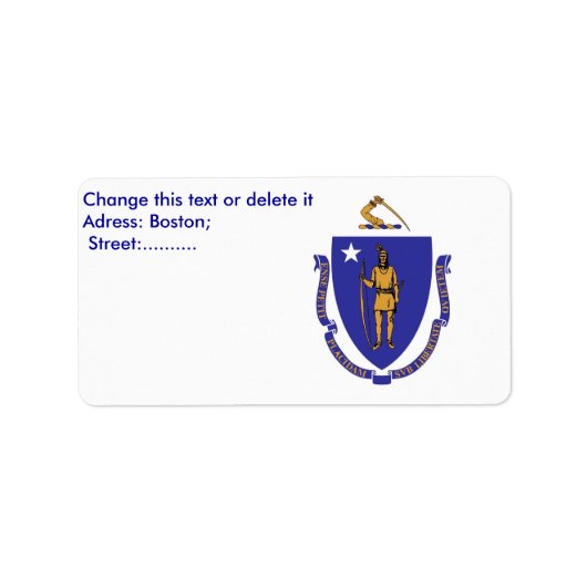 米国カスタムマサチューセッツ州旗の付いたラベル ラベル (正面)