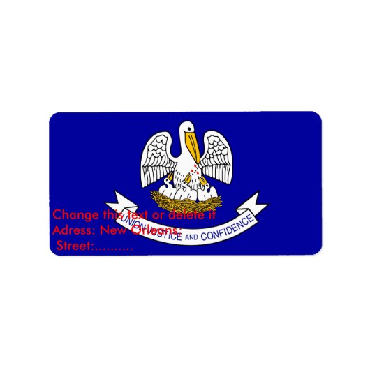 米国カスタムルイジアナ州旗を持つラベル ラベル (正面)