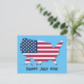 米国カスタム国旗の赤白青ハッピー7月4日 シーズンカード (スタンド正面)