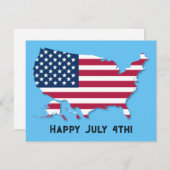 米国カスタム国旗の赤白青ハッピー7月4日 シーズンカード (正面/裏面)