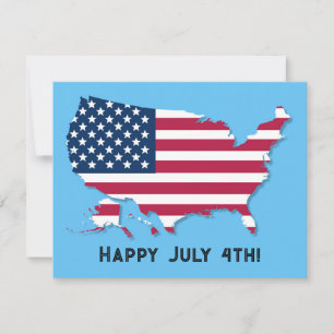 米国カスタム国旗の赤白青ハッピー7月4日 シーズンカード