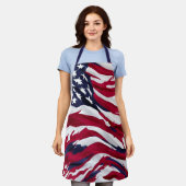 米国カスタム国旗パーソナライズされた- Patriotic Vibes エプロン (着用した状態)