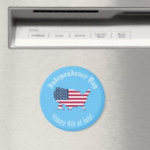 米国カスタム地図国旗の独立記念日ハッピー7月4日 マグネット (インサイチュ (食洗機))