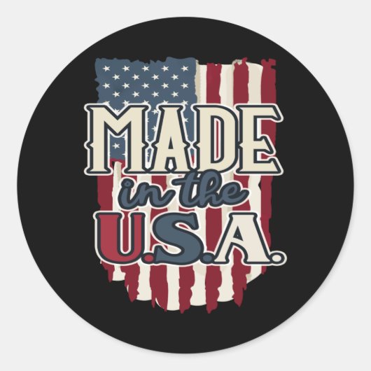 米国カッコいい国旗のデザイン作られた米国 ラウンドシール (正面)