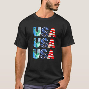 米国カッコいい国旗の愛国心が強い7月4日Red Whit Tシャツ