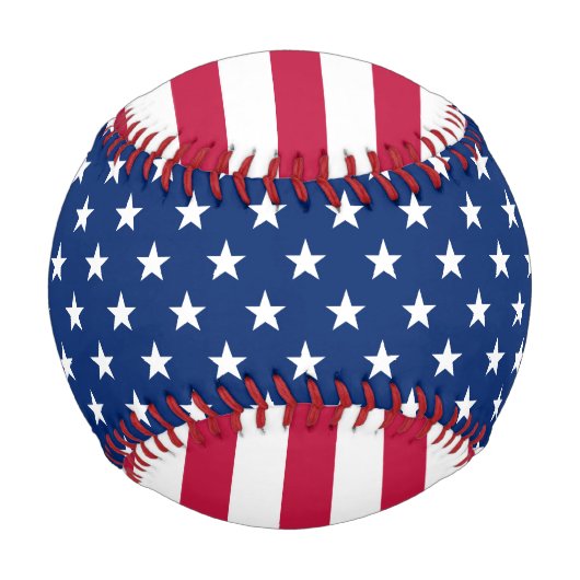 米国カッコいい州旗スターズストライプ7月4日 野球ボール (正面)