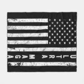 米国カッコいい黒人旗Ultで外出 フリースブランケット (正面(横))