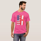 米国カナダ国旗 Tシャツ (正面フル)