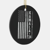 米国カマラアメリカ国旗の大統領選挙 セラミックオーナメント (右)