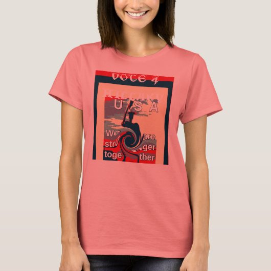 米国カラフルがヒラリーの強化に投票 Tシャツ (正面)