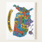 米国カラフルの旅行者の地図 – 多様性を探る プランナー手帳 (裏面)